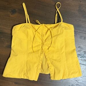 Missguided Corset Style Yellow Button-Down Camisole